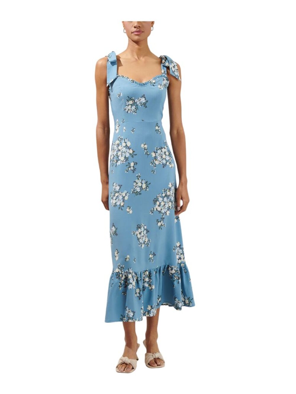 Sugarlips Moxie Floral Baker Tie Strap Midi Dress